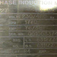 Toshiba 24AW27 3-Phase Induction Motor 30HP 1770RPM 230/460V 1-7/8" Shaft Dia