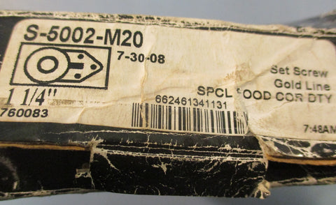 Sealmaster S-5002-M20 3-Bolt Flange Bracket Unit 1-1/4" Bore Gold Line FB-723SS