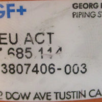 Georg Fischer GF Diastar 167.685.114 Penumatic Actuated Diaphragm Valve 1"