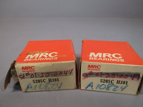 Lot of 2 MRC Bearings Deep Groove Ball Bearing 5205CH301