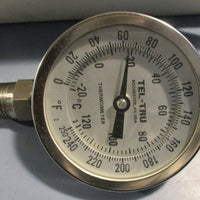 Tel Tru Thermometer BC35OR 1/2" Npt 15" Stem 0/250 Fc Adj Angle