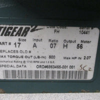 Dodge Tigear 2 Gearbox Ratio 7:1 17A07H56