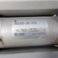 SMC MGCLB32TN250 Slide Guided Cylinder Bearing 145PSI 1.0 Mpa