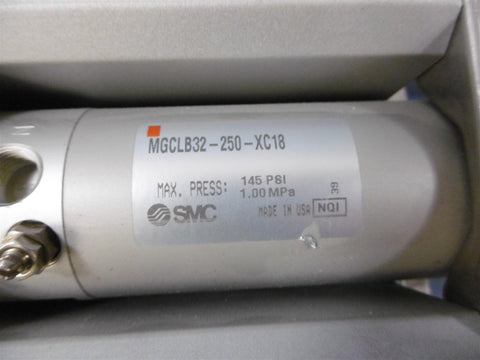 SMC MGCLB32TN250 Slide Guided Cylinder Bearing 145PSI 1.0 Mpa