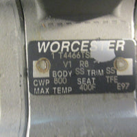Worcester T4466TSE 3 Way Ball Valve 400F Max Temp 1" ID Threaded