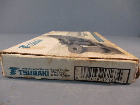 Tsubaki RS40 RIV Roller Chain 10 FT Single Strand, Riveted