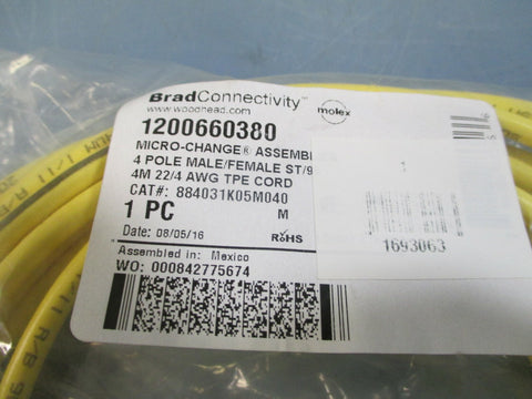 Brad Connectivity 4M 22/4 AWG Tape Cordset 884031K05M040