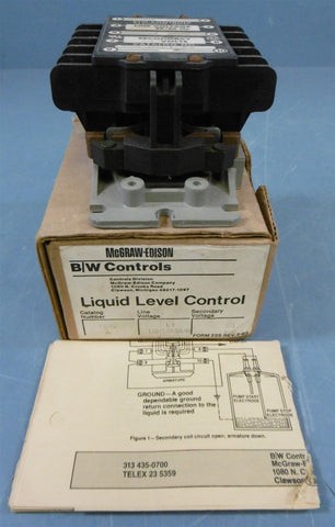 McGraw-Edison B/W Controls Liquid Level Control 120 V 50/60 Hz 40 V 1500-A-L1-S3