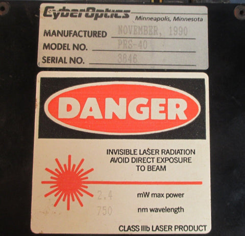 CyberOptics PRS-40 2.4mW Max Power & 750 nm Wavelength Class IIIB Laser Used