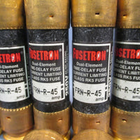 LOT OF 10 BUSSMANN FUSETRON DUAL ELEMENT TIME DELAY FUSES 250V 45A FRNR45