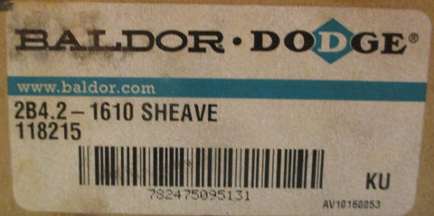 Dodge Baldor 118215 Taper Lock Sheave 2B4.21610 2 Grooves 4.55" OD