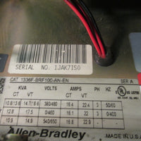 Allen Bradley Adjustable Frequency AC Drive Ser. A CAT# 1336FBRF100ANEN