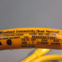 Woodhead 339020A01F0301 9 Pin Male/Female Cordset 7 Amp, 600V