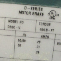 Baldor 120831262710 Brake Motor Dodge D Series Brake 46BK0400A01 11/8" Shaft