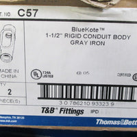 T&B 11/2" C57 BlueKote Rigid Conduit Outlet Body Lot of 2  New