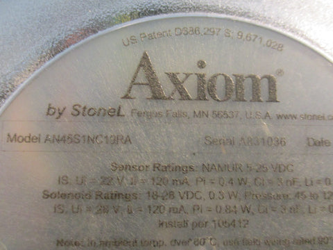 StoneL Axiom AN45S1NC19RA Valve Controller W/ FlowTek 930833113A0532 Automator