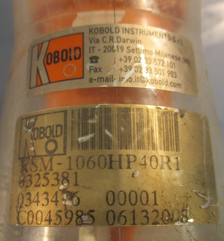 Kobold KSM1060HP40R1 Plastic Flow Meter And Switch 6006000 LPH Water
