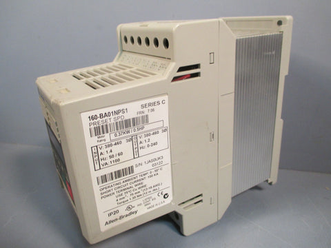 AllenBradley Variable Speed Drive 0.37KW/0.5HP FRN 7.06 SER. C 160BA01NPS1