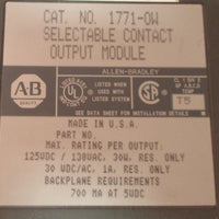 Allen Bradley 1771-OW Selectable Contact Output Module Used