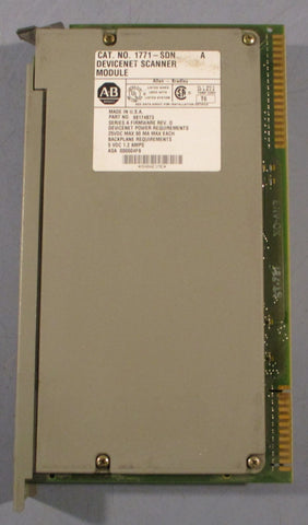 Allen Bradley 1771SDN Ser A Devicenet Scanner Module 96174873 Rev D 25VDC Max
