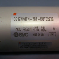 SMC Air Cylinder CG1ZN40TN38ZDUT02276 145 PSI 1.00 MPa NEW