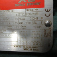 Reliance P21G7405R Motor 10 HP 3510 RPM 230/460 Volt 215T Frame XE Duty Master
