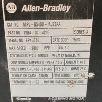 Allen Bradley MPLB540DMJ22AA Servo Motor 7064074202, 3 kW Ser A NWOB