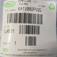 PALL KA1V002PV2G Emflon II Lab Capsule Filter Kit 0.2 Micron 75psig Max IL4621
