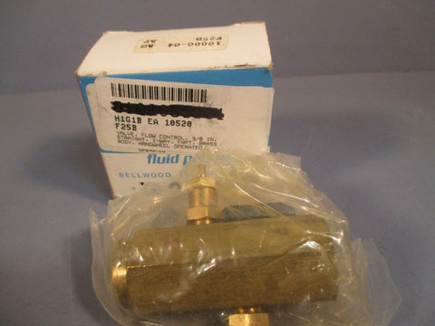 Deltrol Fluid Flow Control Valve Straight 1-Way 3/8 In Brass Body 10000-04 F25B