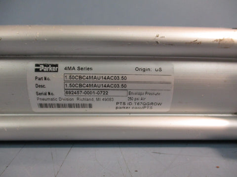 Parker 4MA 1.50CBC4MAU14AC03.50 3 1/2in. Stroke Pneumatic Cylinder 1 1/2" Bore