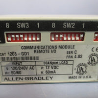 ALLEN BRADLEY COMMUNICATION REMOTE I/O MODULE FRN 4.02 SER C 1203GD1