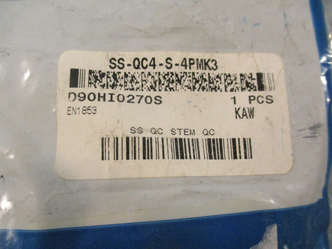 Swagelok SSQC4S4PMK3 Quick Connector 0.3 CV, 1/4 in Tube Fitting