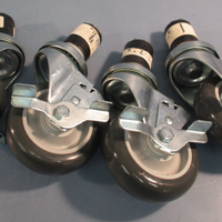 Lot of 4 Swivel Caster Wheels for ULINE Worktable/Utility Stand 4"x1-1/4" H-5746