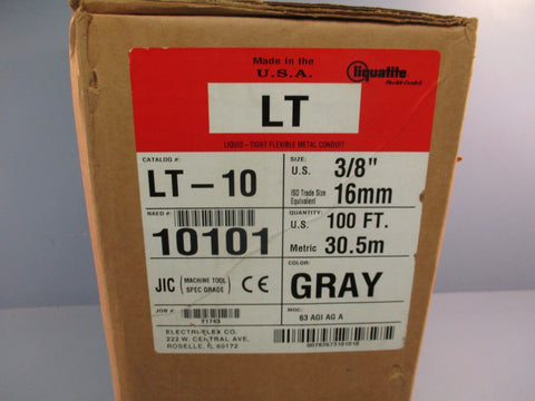 ElectriFlex LT10GRY3/8" 100FT (30.5m) Liquidtight Flexible Metal Conduit