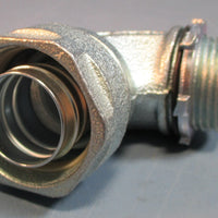(5) OZ Gedney 4Q9100 90 Degree Conduit Connector Liquidtight Zinc Plated NIB