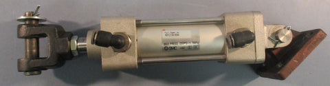 SMC NCA1D150-0200 Pneumatic Tie-Rod Cyllinder 250PSI 2" Stroke W/ Rod Clevis