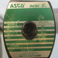 ASCO Red Hat JSP8210G087 Solenoid Valve 1/2" 150PSI Air Inert Gas Water 8210G087