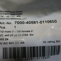 Murr Elektronik Cordset 7000405810110600 M12 male 0°/m8 female 0° 6M NEW