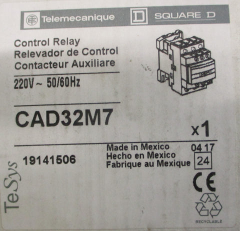 Schneider Electric Telemecanique CAD32M7 Control Relay 220V 50/60Hz CAD32M7