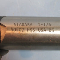 Niagara 1-1/4" 40407 HSS B5 Professionally CNC Resharpened Finishing End Mill