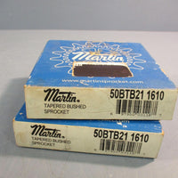 Lot of 2 Martin 50BTB21 1610 Tapered Bushing Sprocket 21 Teeth 5/8" Pitch 41/2"