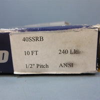 New In Packaging Renold 40SSRB 10' 1/2" Pitch Roller Chain Steel Riveted