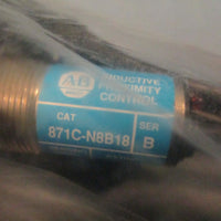 Lot of 2 Allen Bradley 871CN8B18 Cylindrical Inductive Proximity Switch Ser B