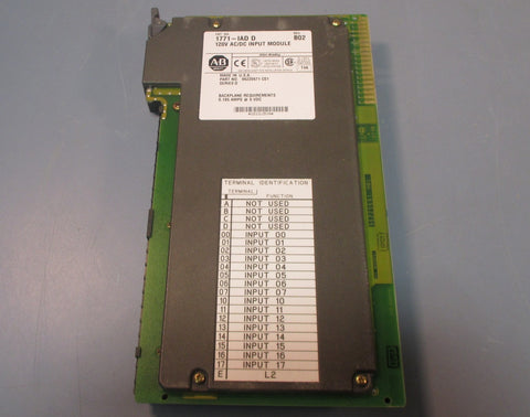Allen Bradley 1771IAD D Rev. B02 120V AC/DC Input Module Series D Used