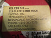 Pappas Inc KS 225 3.5 225 Plate 3.5MM Hole 120 mm Bore ID