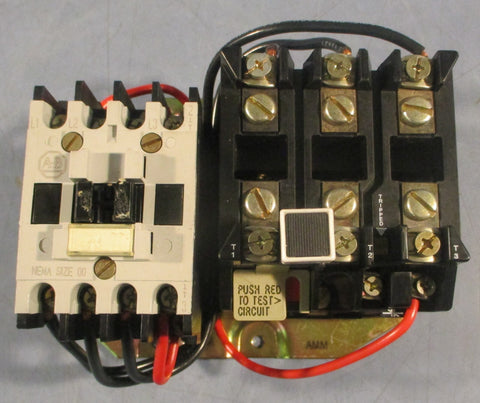 Allen Bradley 509TOD Full Voltage Starter 3 Phase 600VAC Max 9A Max