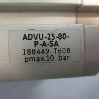 Festo ADVU-25-80-P-A-SA Compact Pneumatic Cylinder 10 bar 25mm Piston Dia