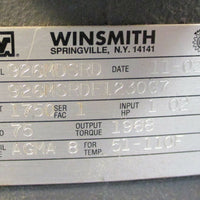 Winsmith 926MDSRD 75:1 Ratio Gear Speed Reducer 1.02 HP Input 926MSRDF1230G7 New