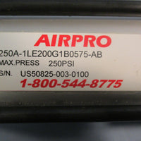 AIRPRO 250A-1LE200G1B0575-AB Pneumtic Air Cylinder 5-3/4" Stroke 250 PSI Max