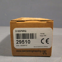 BANNER S18SP6RQ PHOTEYE SENSOR, 1030 VDC 4 PIN EURO QUICK, RECEIVER 29510
